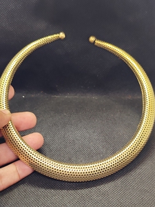 Collar Hasli de Latón Hecho a Mano |   Joyería Tradicional India para Bodas, Colgante de Piedra Natural Chapado en Oro para Mujer - Product Image 3