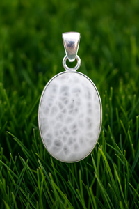 Natural Large Pink Larimar Oval Pendant 925 Sterling Silver Handmade Jewelry Healing Stone Designer <b>Statement</b> <b>Necklace</b> for Her - Product Image 3