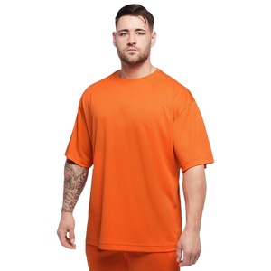 OEM Custom Men's Baggy Style T-<b>Shirt</b> 10pcs Front Logo Quick Dry Breathable Made in Tri-Cot Mesh <b>Polyester</b> Knitted Fabric OEM - Product Image 1