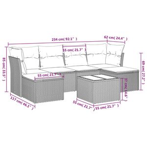 Ensemble de salon de jardin en rotin beige 7 pièces, mobilier d'extérieur résistant aux UV, design contemporain pour usage extérieur - Product Image 3