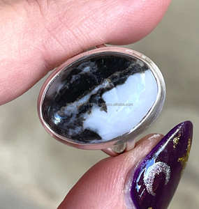 Plata de Ley 925, anillo de jaspe de cebra negra, anillo de piedras preciosas de jaspe, anillo de lujo, anillo hermoso, anillo de mujer - Product Image 6