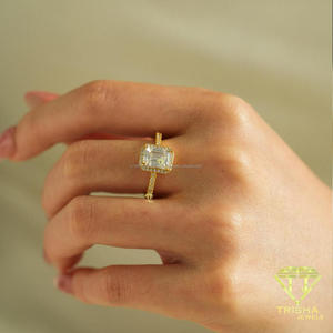 Luxury <b>Emerald</b> Cut Moissanite Engagement <b>Ring</b> 925 Sterling <b>Silver</b> Classic Bridal Wedding Jewelry Elegant Statement <b>Ring</b> - Product Image 6