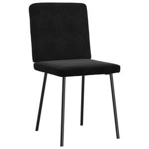Ensemble de 4 chaises de salle à manger en velours noir, contreplaqué et métal, confortables et élégantes - Product Image 4