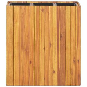 Jardinière surélevée en bois d'acacia brun massif, élégante, pour jardin extérieur - Product Image 2