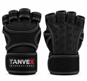 TANVEX INTERNATIONAL Half <b>Finger</b> Gym Gloves PU Camouflage Mesh Breathable Adjustable Wrist <b>Strap</b> Buckle Closure Weight Lifting - Product Image 3