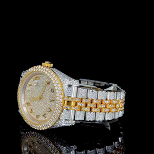 Reloj de Lujo con Diamantes Moissanite para Hombre, Joyería Hip Hop con Incrustaciones de Diamantes, Disponible para la Venta - Product Image 5