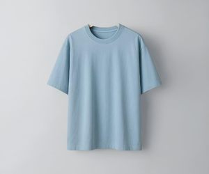 T-shirt d'été décontracté pour femme, col rond, manches courtes, coupe ample, écoresponsable, uni, décoré de plumes, 180g - Product Image 3