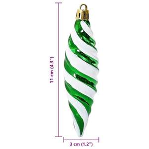 40 Piezas de Adornos Navideños en Forma de Espiral, Bolas de Plástico Verde para Árbol de Navidad - Product Image 6