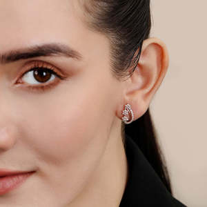 Chic Design Rose Gold Plated 925 <b>Silver</b> <b>Stud</b> Earrings Women's Jewelry Elegant Fashion Jewelry for Wedding bulk price - Product Image 2