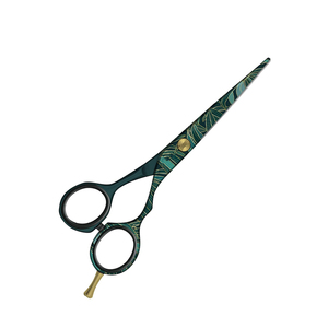 Green <b>Engraved</b> Pattern Hairdressing Scissors Adjustable Tension J2 Stainless Steel Professional Salon Shears 5.5" Barber Scissor - Product Image 2
