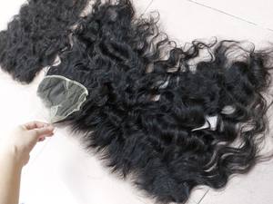 Extensions de tissage de cheveux humains vierges 100% Bundles de cheveux ondulés vietnamiens de qualité supérieure avec fermeture à lacet HD frontale - Product Image 3