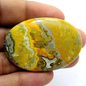 Pierre précieuse naturelle en jaspe abeille, forme ovale lisse, cabochon, qualité exceptionnelle, prix de gros pour la fabrication de bijoux. - Product Image 5