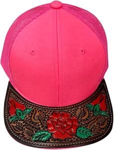 Designer de haute qualité usiné à la main meilleur chapeau de camionneur en cuir casquette de Style Western Flatbill meilleures idées de cadeaux pour unisexe - Product Image 3