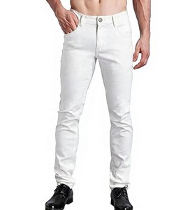 Pantalon en jean décontracté pour homme, coupe droite, extensible, ajusté, haute élasticité, confortable pour le quotidien, style jeune, délavé à la pierre, motif à pois foncés - Product Image 4