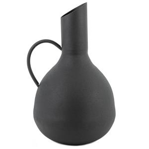 Vase de table en métal abstrait en forme de larme |   Vase en fer mat avec poignée, style contemporain minimaliste, accents décoratifs pour la maison et la décoration de bureau - Product Image 1