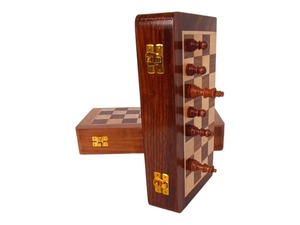 Jeu d'échecs en bois artisanal de luxe, pliable et portable, avec coffret de rangement professionnel Staunton, idéal pour un cadeau - Product Image 1