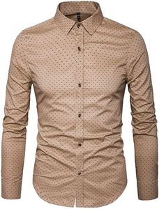 Chemise habillée homme automne à manches longues en satin doux, motif imprimé de qualité supérieure, respirante, décontractée et formelle, avec logo personnalisé - Product Image 6