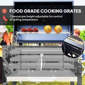 Portable Outdoor Charcoal <b>BBQ</b> <b>Grill</b> Side Table Bottom Storage Shelf for Camping Backyard Picnic Barbecue Cooker-New Condition - Product Image 4