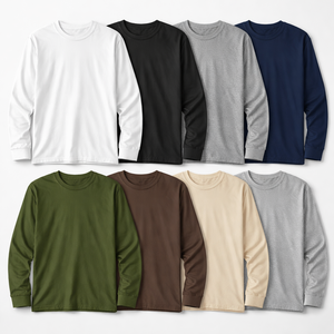 เสื้อยืดแขนยาวผู้ชายผ้าฝ้าย 100% จำนวนมาก - รับผลิตแบบ OEM พิมพ์ลายตามสั่ง ระบายอากาศได้ดี แห้งเร็ว ผ้า 320 กรัม สำหรับขายส่ง - Product Image 5
