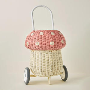 Cestas de mimbre con forma de bellota para la escuela y el hogar, carrito de almacenamiento para niños, pequeñas cestas tipo luggy. - Product Image 2