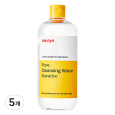 Eau nettoyante pour le visage Manyo Factory pour peaux sensibles, lot de 5, 500 ml, pure avec glycérine - En promotion - Product Image 1