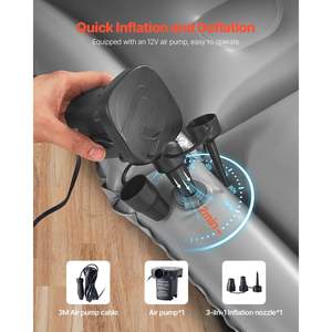 Matelas pneumatique de voiture portable gris, lit de voyage gonflable durable, pompe à air, buse, sac de transport, matelas épais confortable pour SUV MPV - Product Image 5