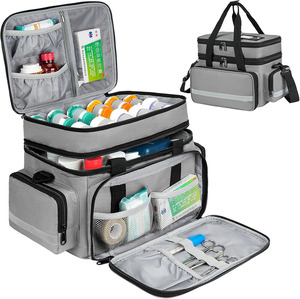 Pochette médicale en cuir imperméable de qualité supérieure pour le transport d'articles d'urgence et de médicaments de voyage, en vente à bas prix - Product Image 1
