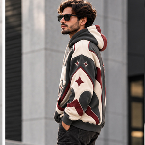Sudadera con Capucha Personalizada con Estampado Puff para Hombre, Fabricante de Ropa Urbana, Sudadera Holgada al por Mayor - Product Image 6