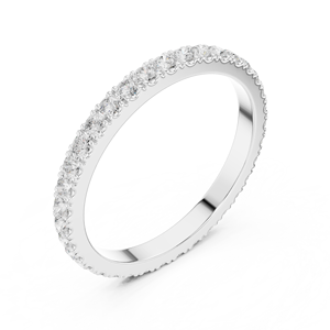 Anillo de Diamantes de Lujo con Engaste Completo, Plata de Ley 925, Anillo de Boda con Micro Pavé, Corte Redondo, Anillo Apilable de Circonita Cúbica para Mujer - Product Image 3