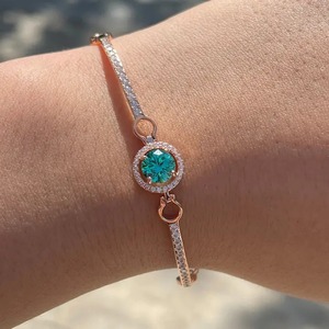 Collection Tendance Bracelet Tennis Romantique en Moissanite 925 Or Rose Taillé, en Argent Sterling Plaqué Or Rose pour Femme - Product Image 3