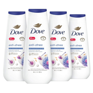 Dove Body Wash Anti-Stress Blue Chamomile & <b>Oat</b> Milk 4 Count for Renewed, Healthy-Looking Skin Moisturizing MicroMoisture 20 oz - Product Image 5