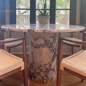 Modern Luxury <b>White</b> Calacatta Viola Marble Durable Decorative <b>Dining</b> Living <b>Room</b> Coffee <b>Table</b> Set - Product Image 2