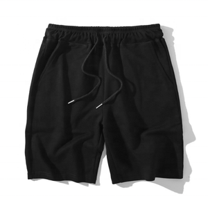 Homme personnalisé fitness 80% coton 20% polyester éponge coupe ample bicolore taille élastique poches à cordon en relief short - Product Image 2