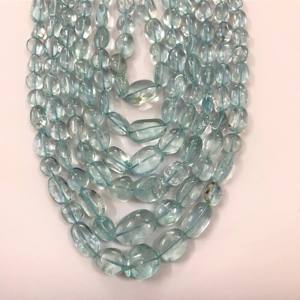 Perles de pierre naturelle bleue aigue-marine lisses de 6 mm, 8 mm, 10 mm pour la création de bijoux, certifiées IGI - Product Image 3