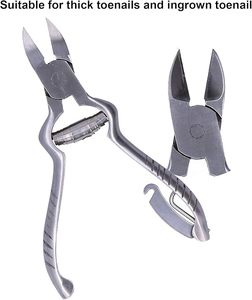 Alicates profesionales de acero inoxidable curvos para el cuidado de las manos, con apertura de mandíbula ancha para cortar uñas, cutículas y empujar la piel, para uñas de manos y pies. - Product Image 5