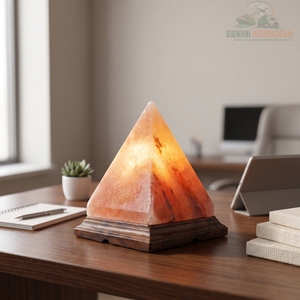 Lámpara de Mesa Piramidal Personalizada de Sal del Himalaya, Luz Ambiental de Sal Rosa Natural Purificadora de Aire para Decoración de Sala de Estar y Mesita de Noche - Product Image 2