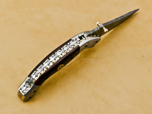 Couteau de poche pliant en acier Damas fait main, lame Tanto ultra-affûtée, pour le camping, la chasse, la survie tactique et l'EDC - Product Image 2