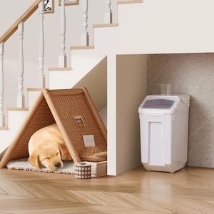 Large 4.5Gallon/20L Rice <b>Storage</b> <b>Container</b> Dog Food Dispenser Bin for Kitchen Pet Food Ingredient Grain Cereal Flour Bin - Product Image 2