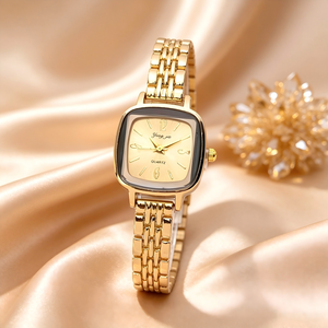 Nuevo Reloj de Mujer Dorado con Correa de Acero Inoxidable, Elegante Reloj de Cuarzo Cuadrado para Mujer, Regalo para Dama - Product Image 5