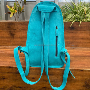 Gran oferta, bolso de pecho de cuero de ante turquesa con puntada de bota y herramientas de mano occidentales con mochila, bolsos cruzados florales para mujer - Product Image 5