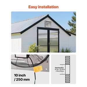 Ventilatore di Scarico a Parete da 20 Pollici con Motore AC, Ventilazione per Soffitta, Flusso d'Aria 3000 CFM, Costruzione in Acciaio Resistente, Bassa Rumorosità - Product Image 5