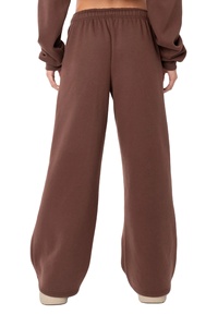 Pantalones de chándal de moda para mujer, de algodón polar sólido, de 400 GSM, holgados, con cintura elástica y pierna ancha, personalizables con tu propio logo. - Product Image 2