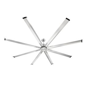 Ventilatore da soffitto moderno a basso profilo da 96 pollici con luce, telecomando a 6 velocità, in alluminio, 8 pale, motore DC reversibile - Product Image 1