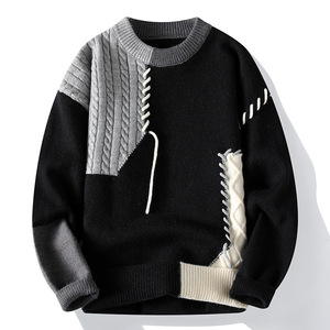 Pull en molleton crème pour homme MANWA, polyester/coton respirant, 300g, col rond, couleur unie, grande taille, avec perles, pour l'hiver - Product Image 6
