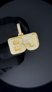 Custom Pass Diamond Test Iced Out Vvs Moissanite 925 <b>Silver</b> 18K Gold Plated Name Two <b>Letter</b> BJ Fine Jewelry <b>Necklace</b> Pendant - Product Image 3