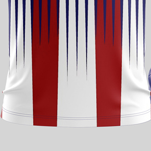 Men's Blue Red White Striped Printed Lightweight Sublimated for Shirt Short Sleeve Moisture Wicking Regular Fit <b>Soccer</b> - Product Image 4