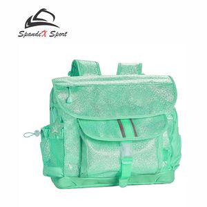 Sacs de danse à paillettes unisexes pour enfants, fermeture éclair, sangle rétractable, option logo personnalisé, matériau polyester, réutilisables, pour fêtes, OEM ODM - Product Image 1