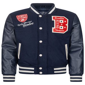 Chaqueta Varsity sin Cuello de Alta Calidad con Logotipo Bordado Personalizado para Hombre - Product Image 1
