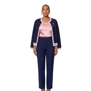 Cardigan brodé Jack and Jill pour femme, bleu marine, en maille, boutonné devant, élégant, doux, stylé, décontracté, pièce à superposer - Product Image 2