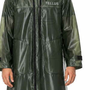 Imperméable long pour femme en PVC transparent, coupe-vent, imperméable, pour l'extérieur, avec poches, personnalisable - Product Image 3